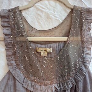 Forever 21 Gray Gauzy Sleeveless Mini Dress,‎ Size Medium